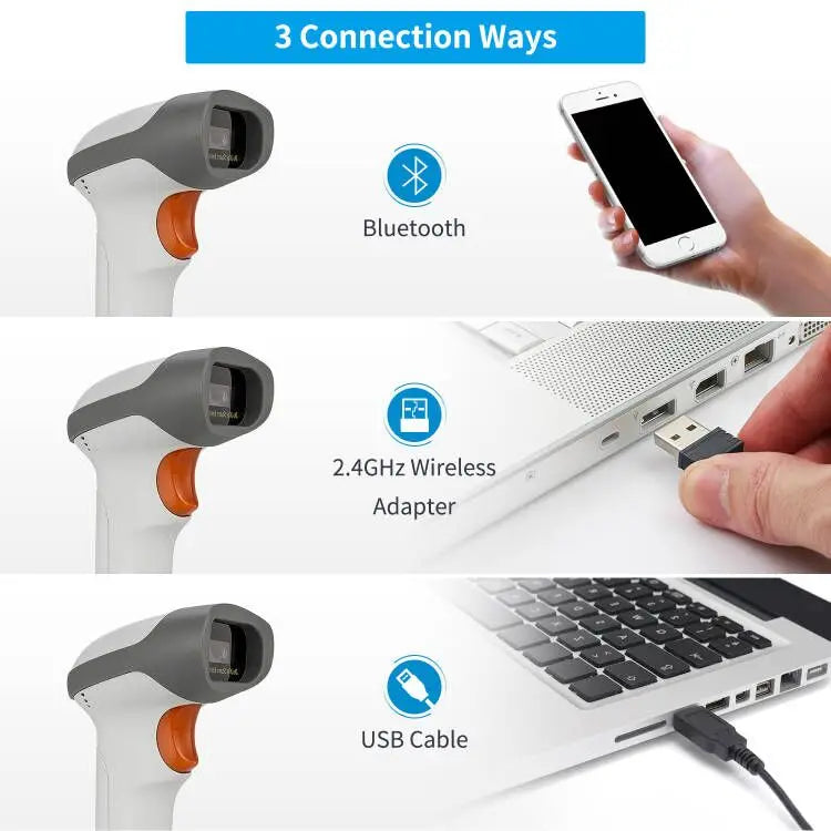 NETUM L5 Wired 2D Barcode Scanner  and NT-1228BL Wireless Bluetooth 2D QR PDF417 Bar Code Reader for POS  Inventory