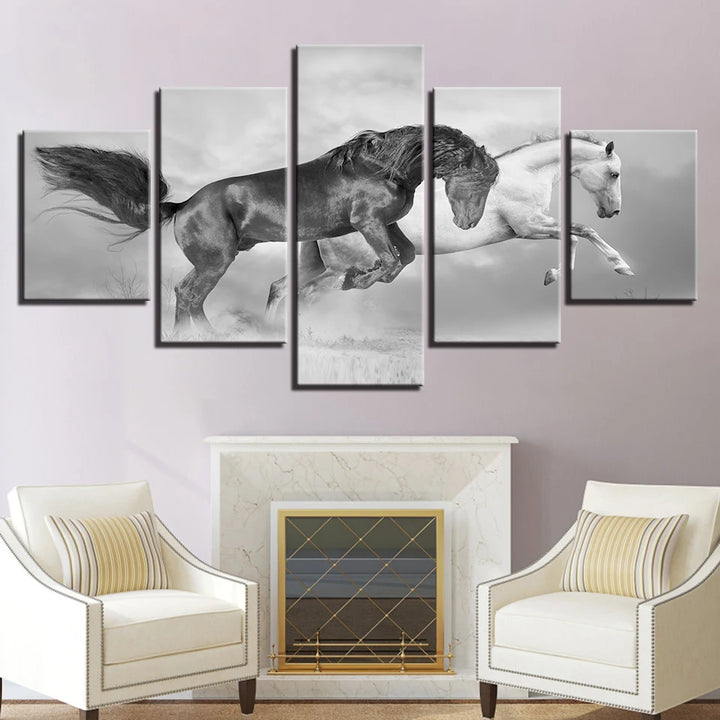"running horse print large canvas wall decor USA"