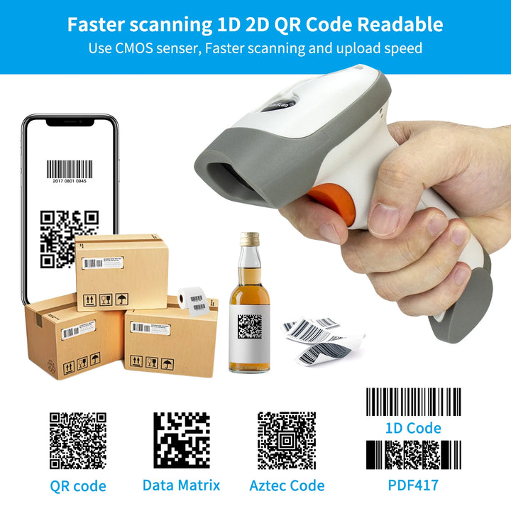 NETUM L5 Wired 2D Barcode Scanner  and NT-1228BL Wireless Bluetooth 2D QR PDF417 Bar Code Reader for POS  Inventory