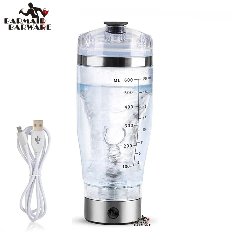 600ml Electric Cocktail Boston Shaker USB Automatic Protein Shaker Portable Movement Mixing Mixer Vortex Tornado My Water Bottle