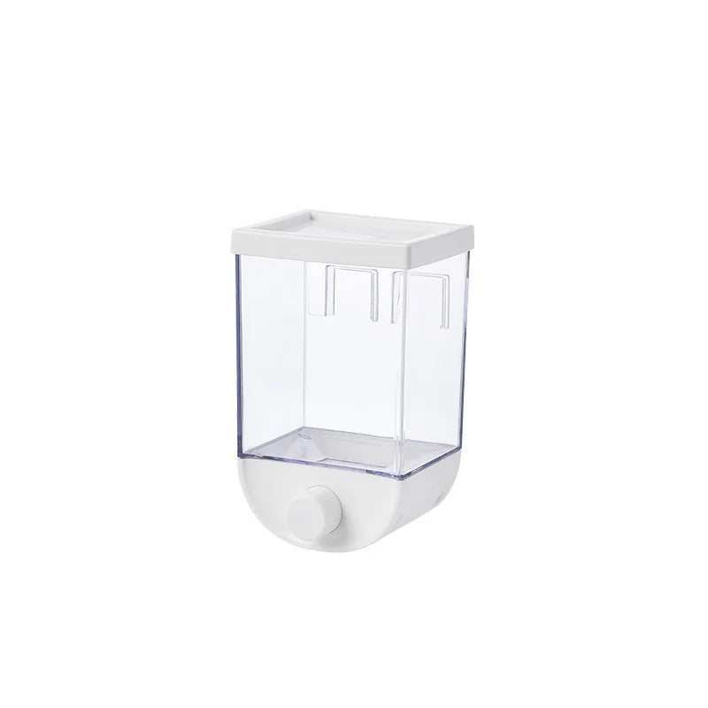 1.5L Wall Mounted Separate Rice Bucket Kitchen Cereal Dispenser Transparent Grain Jar Food Storage Box Container Sealed Tanks