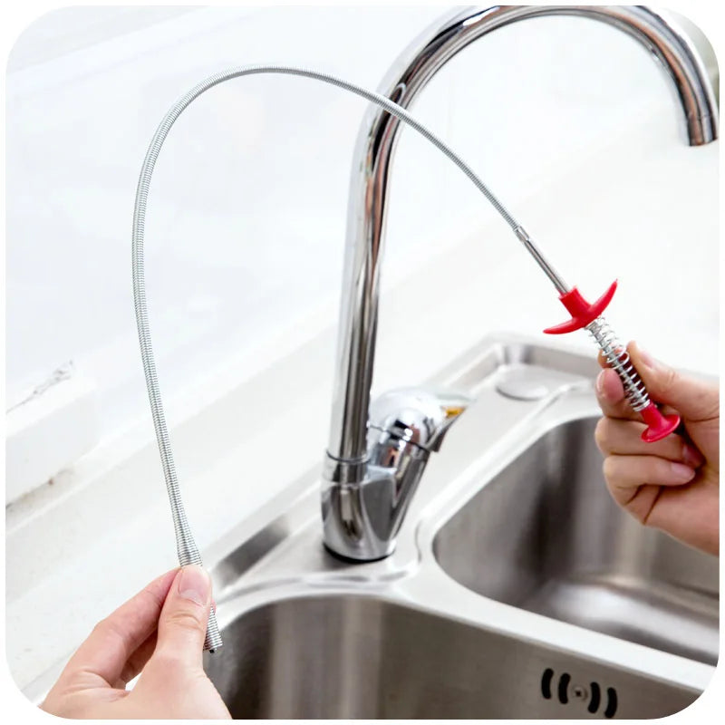 60CM Long Reach Four Claws Flexible Pick Up Tool Spring Grip Narrow Bend Curve Grabber For Picking Up Sewer Hair Dredging Device