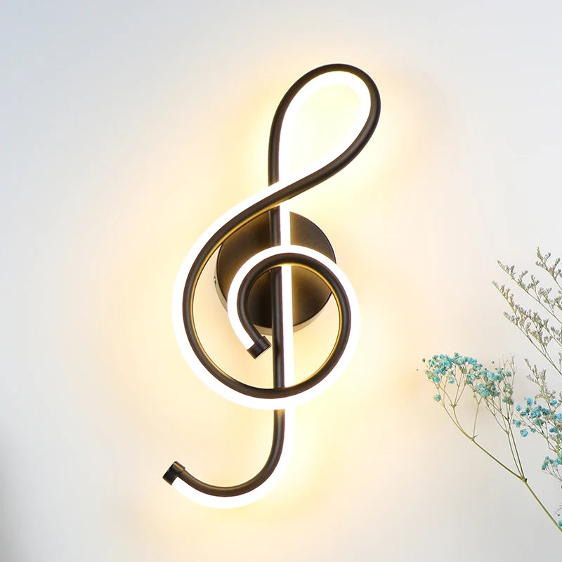 LED music wall light with music note design