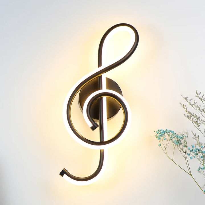 LED music wall light with music note design