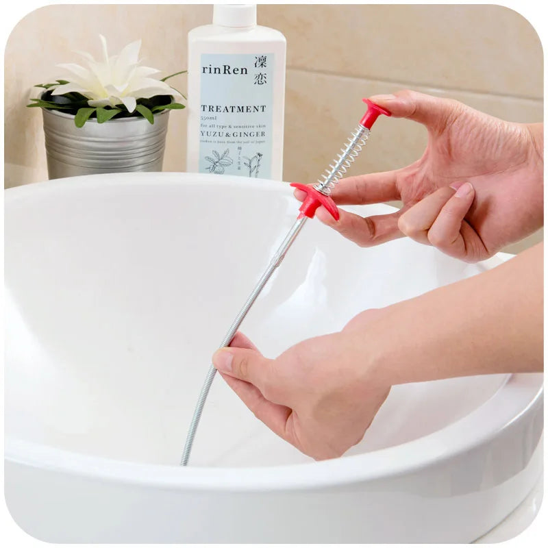 60CM Long Reach Four Claws Flexible Pick Up Tool Spring Grip Narrow Bend Curve Grabber For Picking Up Sewer Hair Dredging Device