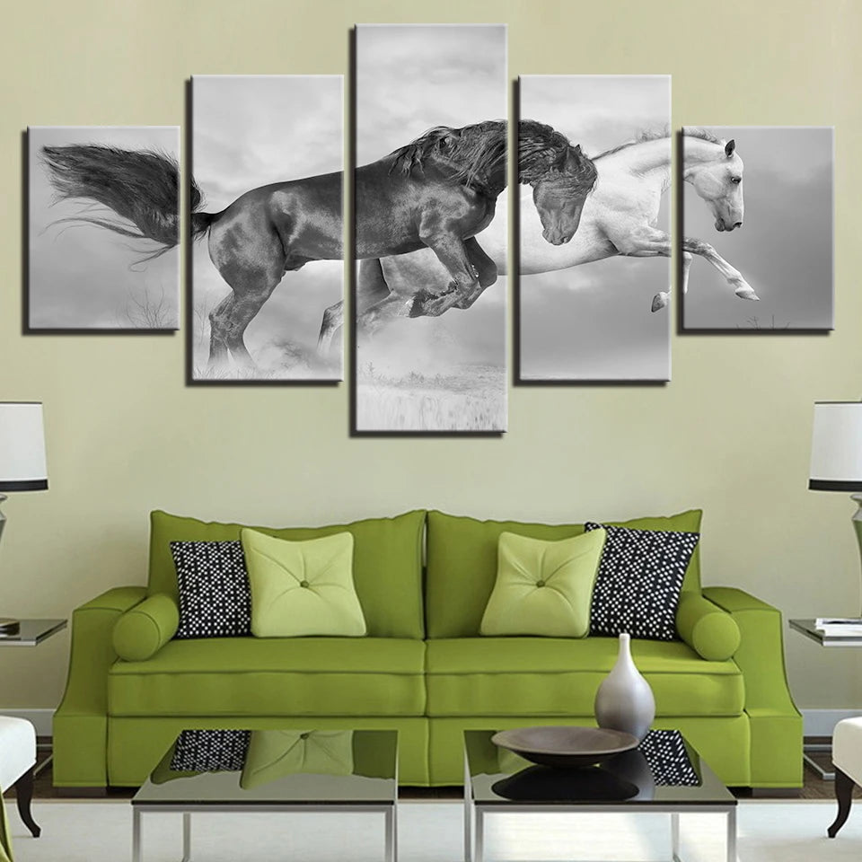 "modern large horse canvas wall art for living room"