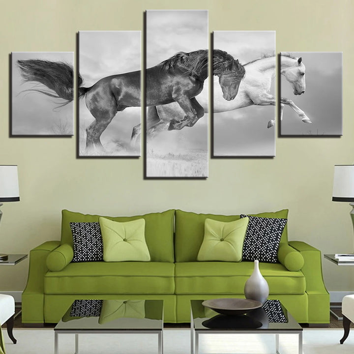 "modern large horse canvas wall art for living room"
