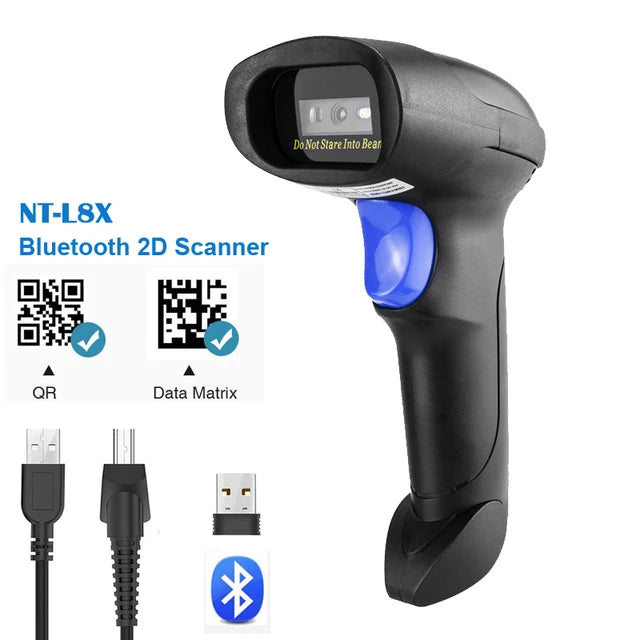 NETUM L5 Wired 2D Barcode Scanner  and NT-1228BL Wireless Bluetooth 2D QR PDF417 Bar Code Reader for POS  Inventory