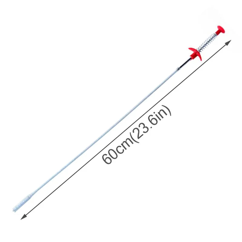 60CM Long Reach Four Claws Flexible Pick Up Tool Spring Grip Narrow Bend Curve Grabber For Picking Up Sewer Hair Dredging Device