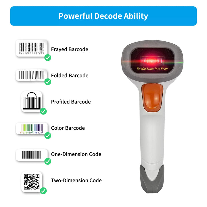 NETUM L5 Wired 2D Barcode Scanner  and NT-1228BL Wireless Bluetooth 2D QR PDF417 Bar Code Reader for POS  Inventory