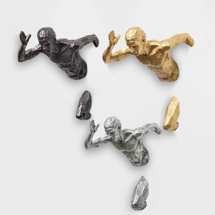 motivational running man decorative piece