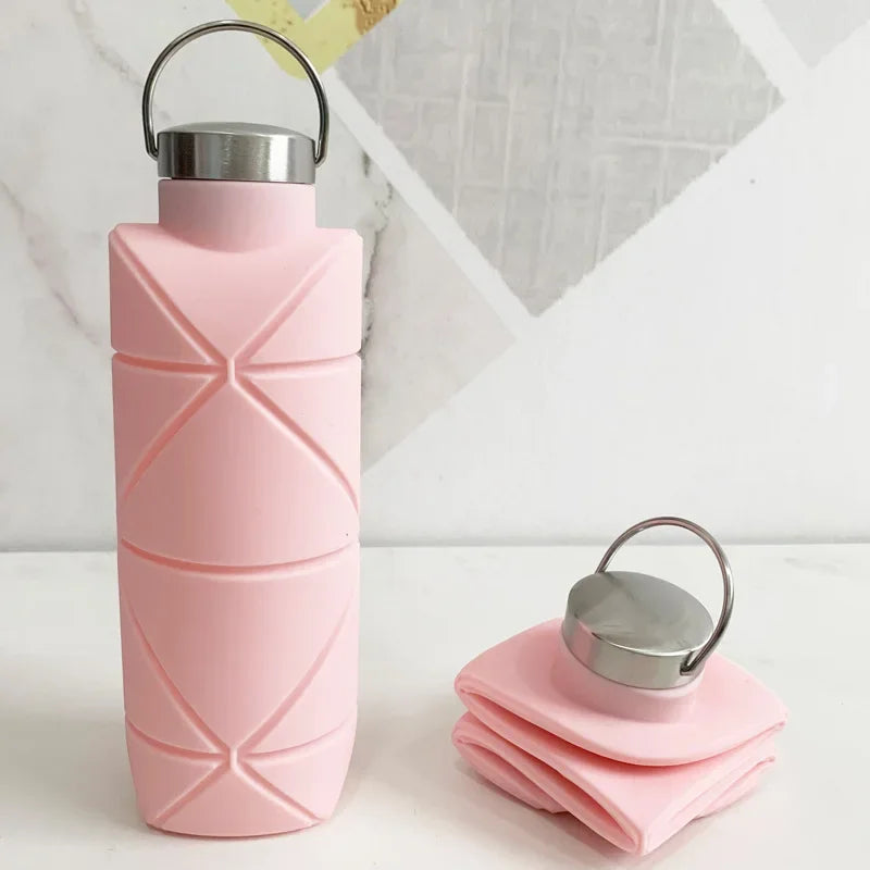 foldable water bottle BPA free silicone.