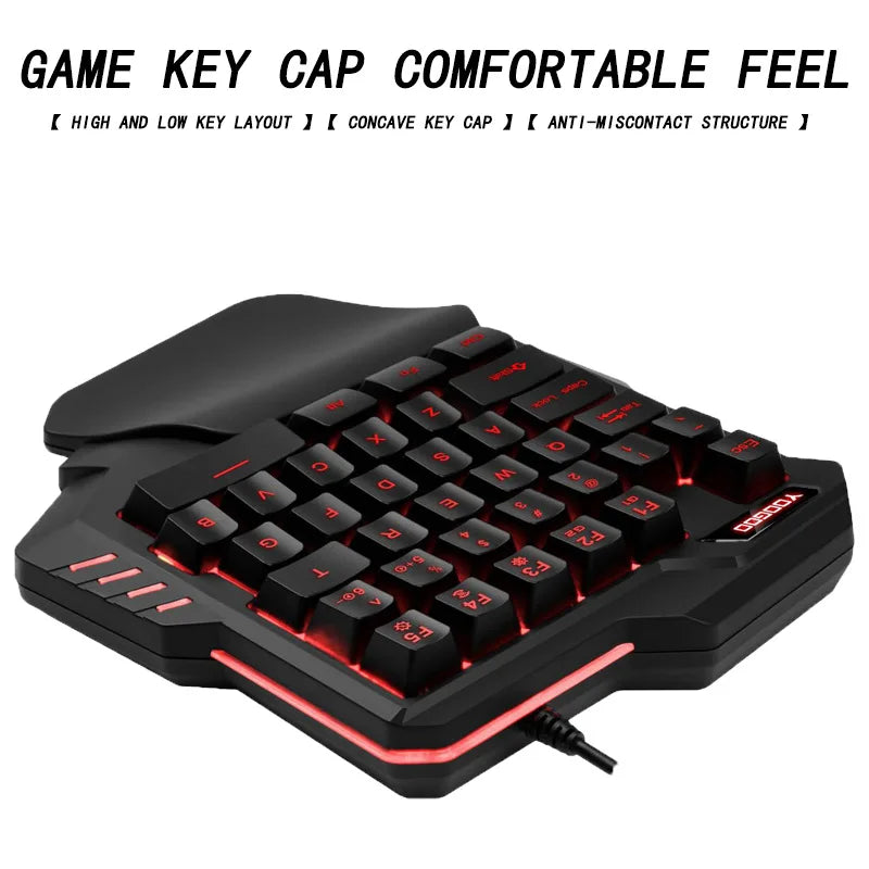 G92 One-handed Keyboard Mechanical Feel Game Left Pistol God Throne Ergonomic Wired Mobile Game Keyboard