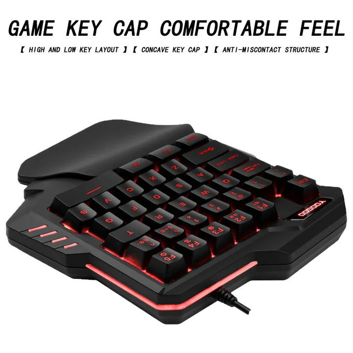 G92 One-handed Keyboard Mechanical Feel Game Left Pistol God Throne Ergonomic Wired Mobile Game Keyboard
