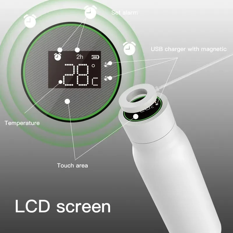 RSH Tuya Bluetooth Smart Thermos Bottle Water Cup 600ML  LCD Temperature Display Water Consumption Record  work Smart Life APP