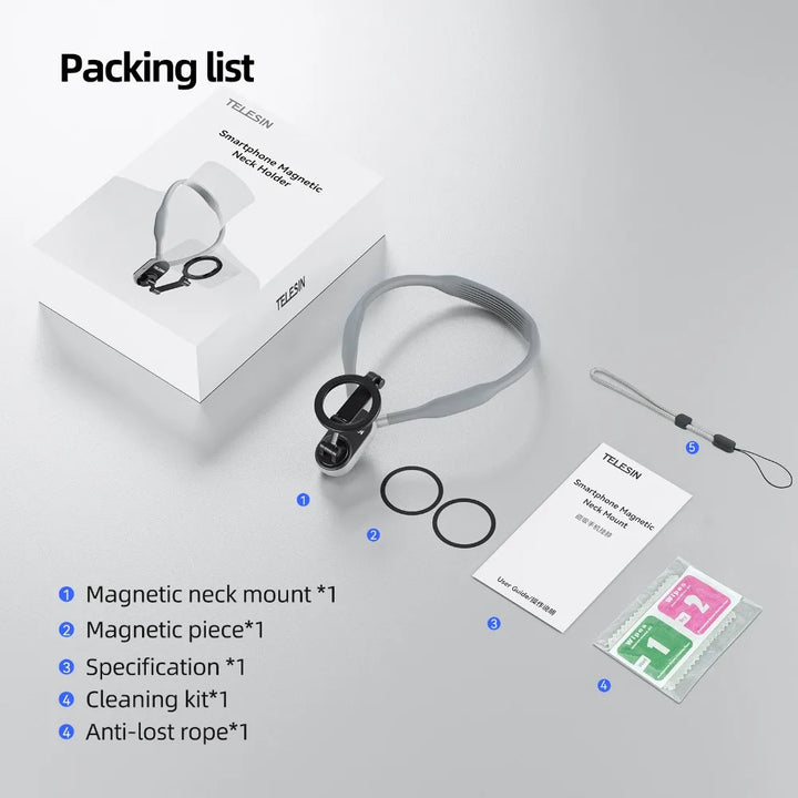 TELESIN MNM-001 ADAPTS To Mobile Phone Magnetic Neck Integrated Stand For First View Shooting Shock Absorption