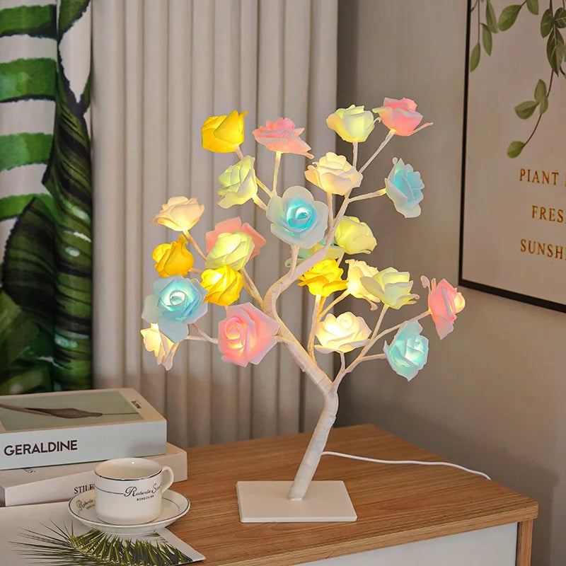 led rose tree lamp used as gift idea for her"