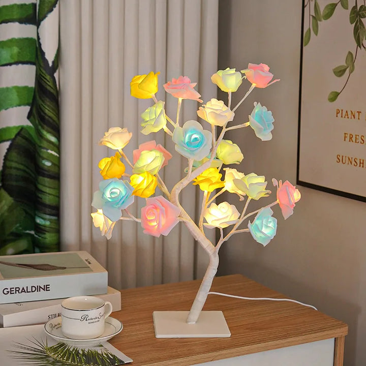 led rose tree lamp used as gift idea for her"