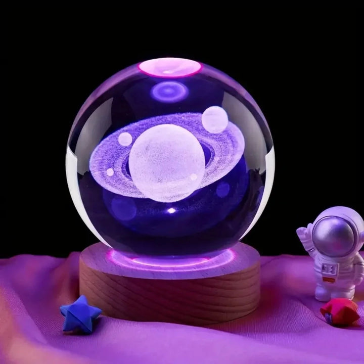 1pc 3D Dolphin Moon Crystal Ball, Birthday Gift To Wife Friend 3D Laser Etched Marine Animal Indoor Statue Lamp Decoration
