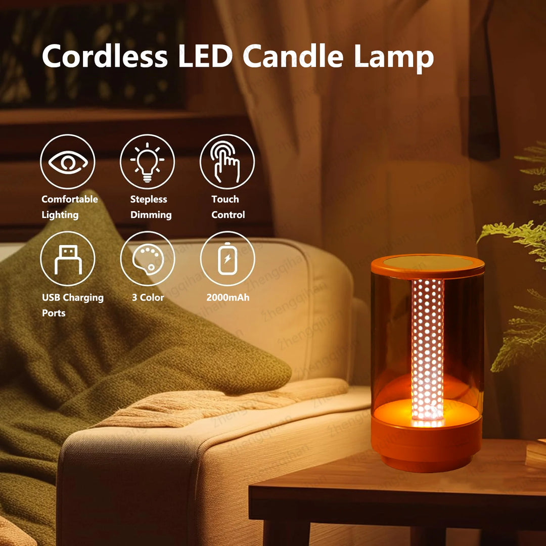 Small cordless LED lamp for bedside