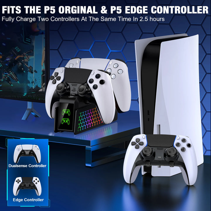 Bee's Nest For PS5/PS5 Slim/PS5 PRO BEBONCOOL FC401 Dual Fast Controller Charger For PS5 DualSense/DualSense Edge Gamepad