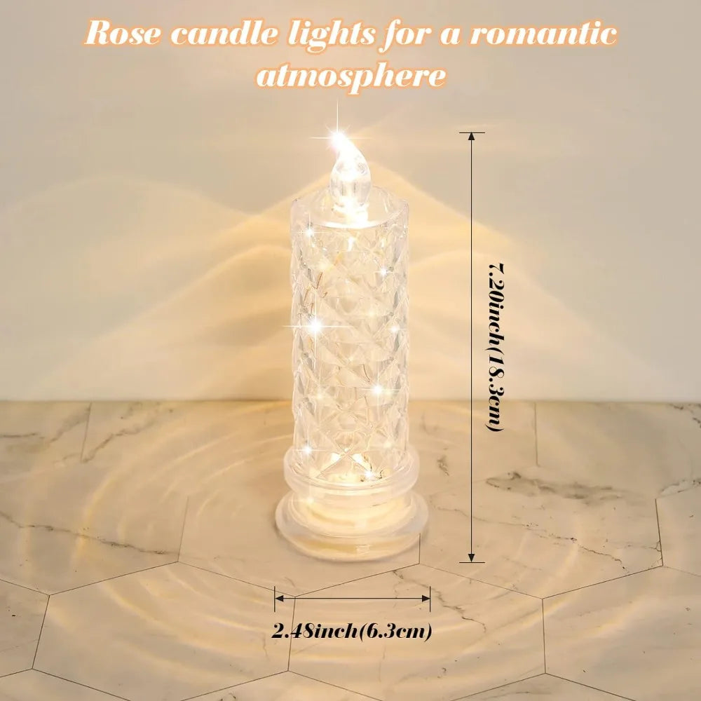 rose pattern LED candle for events