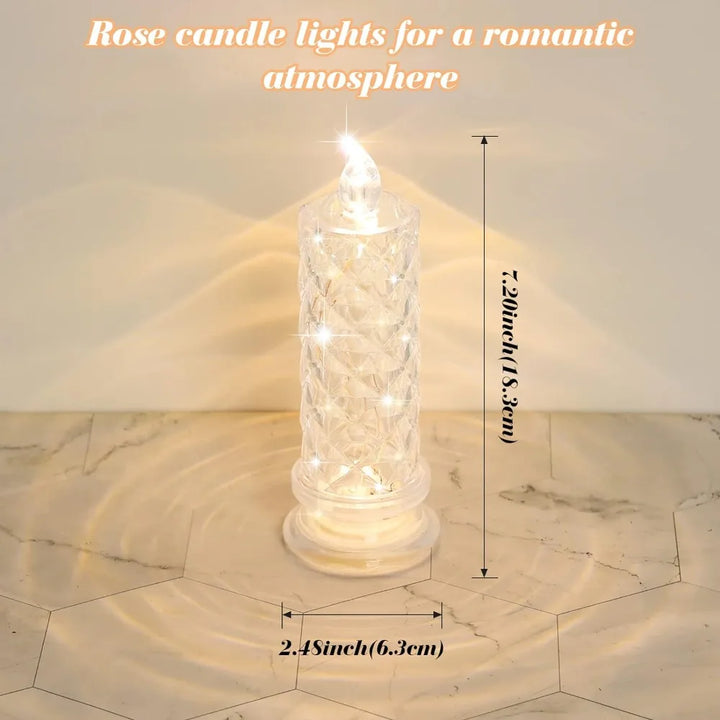 rose pattern LED candle for events