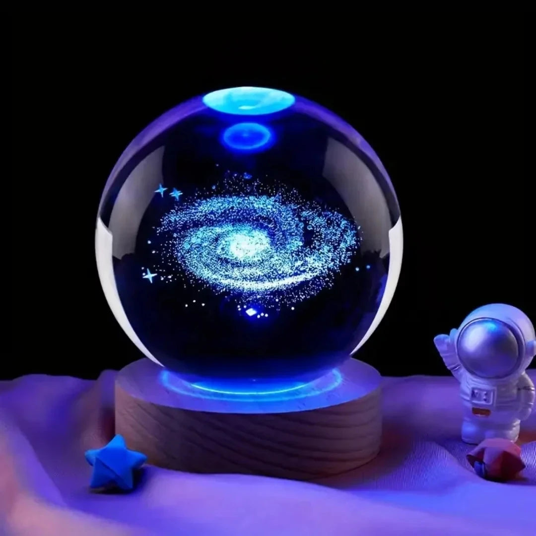 1pc 3D Dolphin Moon Crystal Ball, Birthday Gift To Wife Friend 3D Laser Etched Marine Animal Indoor Statue Lamp Decoration