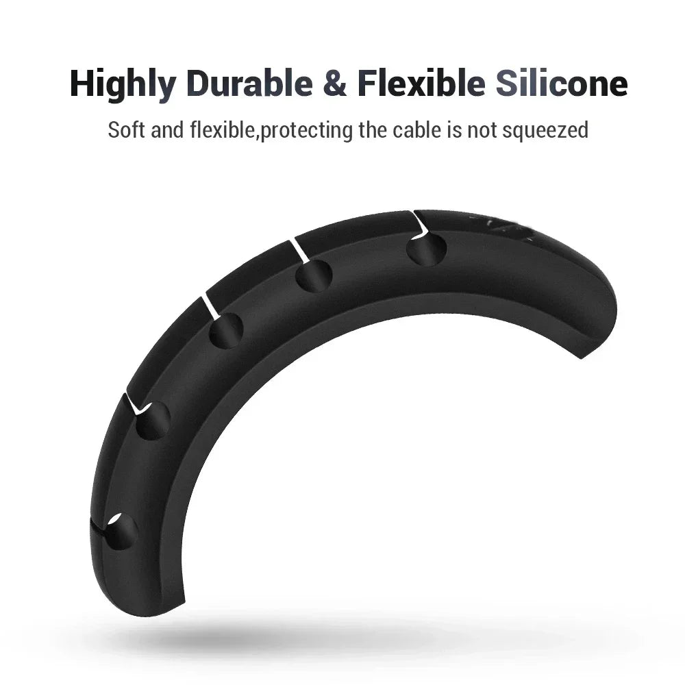 L16 Cable Organizer Silicone USB Winder Desktop Tidy Management Clips Holder for Mouse Headphone Wire