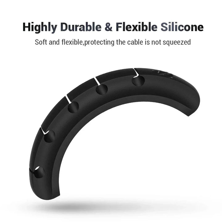 L16 Cable Organizer Silicone USB Winder Desktop Tidy Management Clips Holder for Mouse Headphone Wire