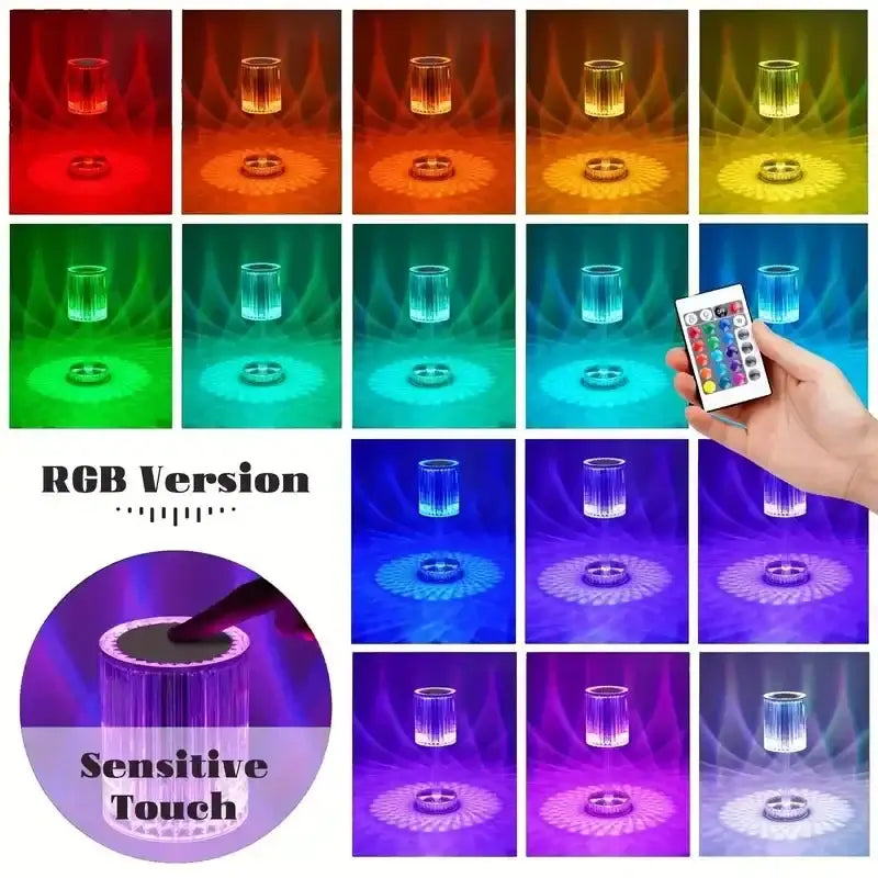 "LED diamond-cut lamp for romantic gift and bedroom"
