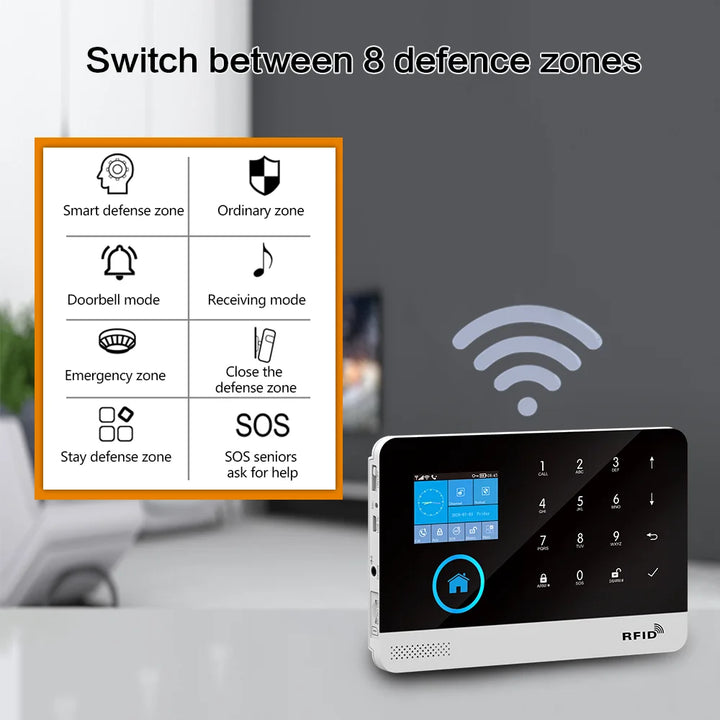 Tuya Wireless Security Protection Alarm Smart Home Alarm System kits House Security Protection Support Smart Life 2G/4G