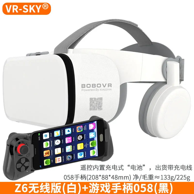 BOBOVR Z6 Bluetooth Wireless Headphones VR Glasses 3D Virtual Reality Headset for Smartphone Movies Games Comfortable Lightweigh