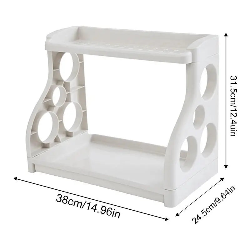 Kitchen Counter Shelf Large Capacity Spices Organizer 2-Tier Kitchen Shelf Compact Knives Stand Space Saving Removable Storage