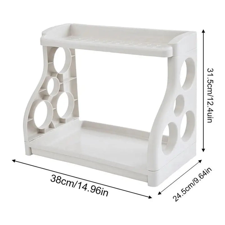 Kitchen Counter Shelf Large Capacity Spices Organizer 2-Tier Kitchen Shelf Compact Knives Stand Space Saving Removable Storage