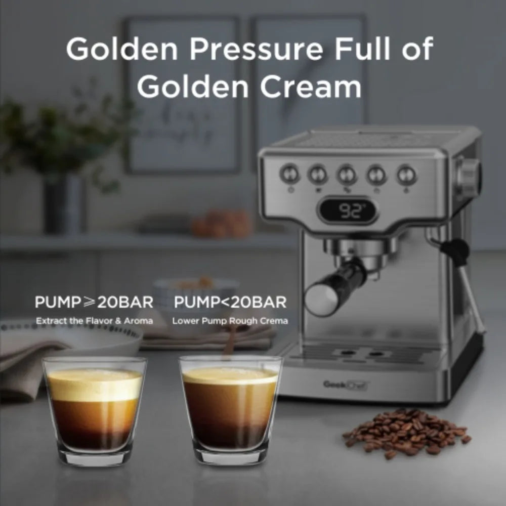 20 bar espresso machine with milk frother for latte,cappuccino,Machiato,for home espresso maker,1.8L Water Tank