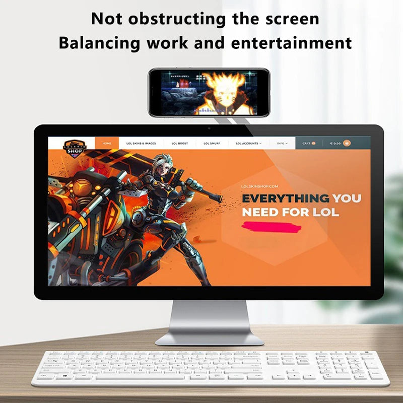 Magnetic Laptop Phone Holder Screen Side Mount Foldable Adjustable Phone Stand Folding Monitor Expansion Bracket for Iphone 15