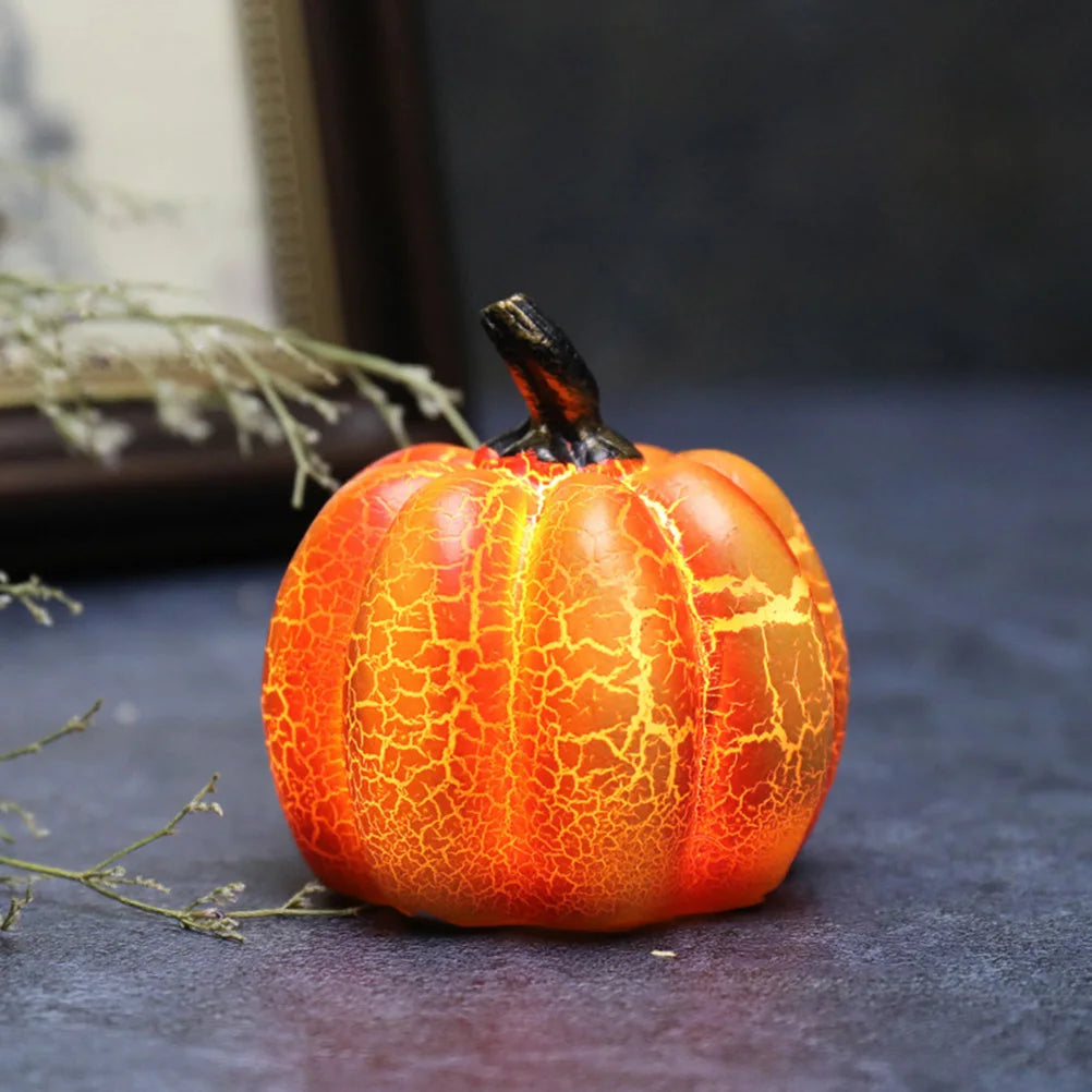 "halloween pumpkin decoration with spooky light"