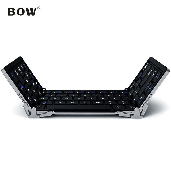 Bow Wireless Folding Keyboard Touchpad Numeric Pad Rechargeable Foldable Bluetooth Keyboard Tablet Ipad Convenient Keyboard
