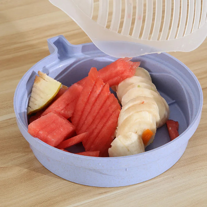 1PC Vegetable Salad Cutter Cutting Bowl Chopper for Vegetable SliceCut Fruit Salad Kitchen Tools Accessorie Gadgets Kitchen Item