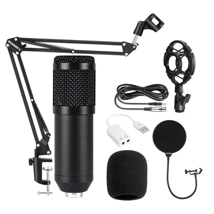 Bm800 Condenser Microphone V8 Mobile Phone Sound Card Anchor Computer Recording Stand Live Streaming Online Usb Cantilever Brack