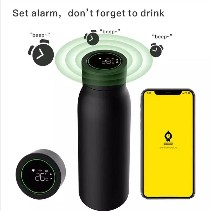 RSH Tuya Bluetooth Smart Thermos Bottle Water Cup 600ML  LCD Temperature Display Water Consumption Record  work Smart Life APP