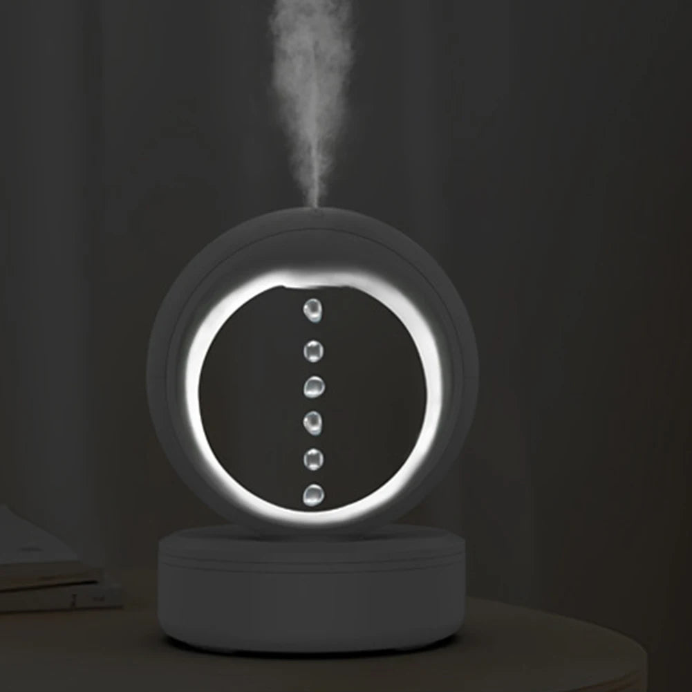"unique anti gravity humidifier with cool mist feature"