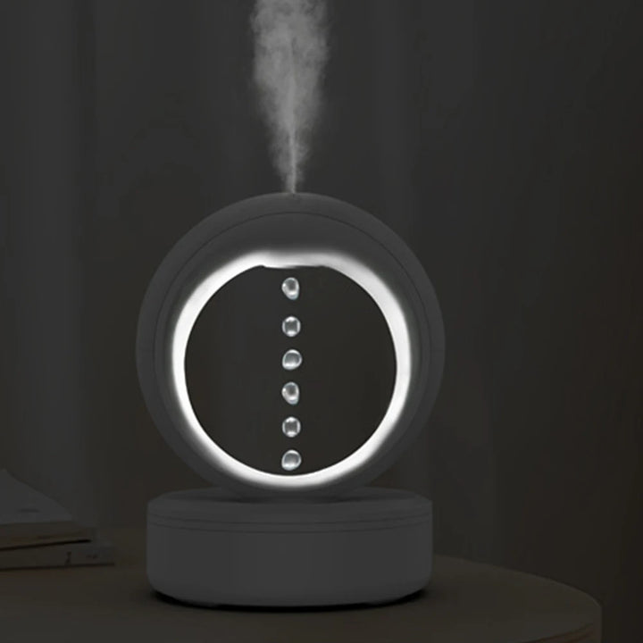"unique anti gravity humidifier with cool mist feature"