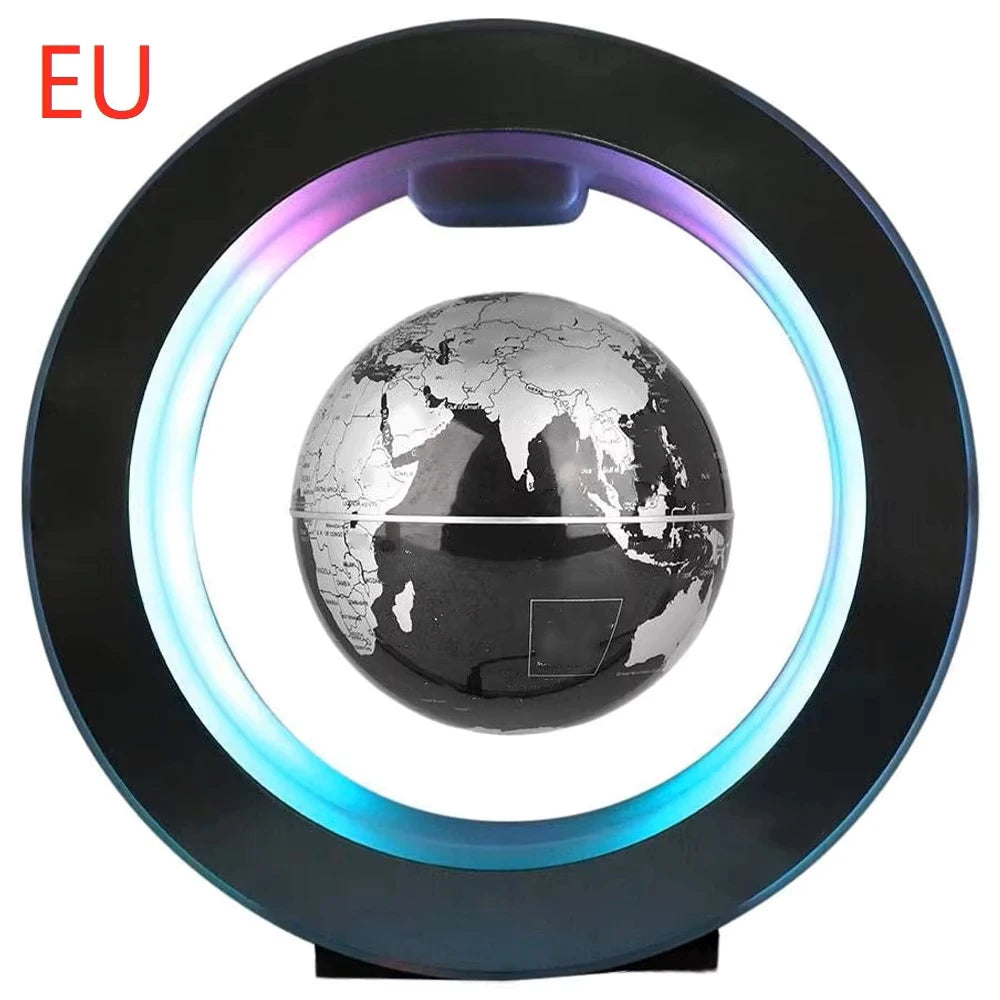 World Globe Pattern Magnetic Levitation Globe LED Rotating Earth Floating Ball Lamp O Shape Bedside Lights Novelty Birthday Gift