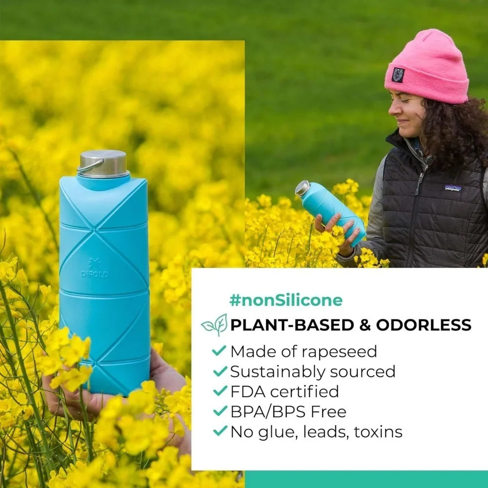 foldable water bottle BPA free silicone.