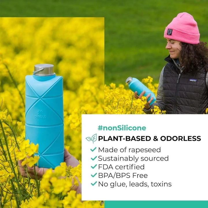 foldable water bottle BPA free silicone.