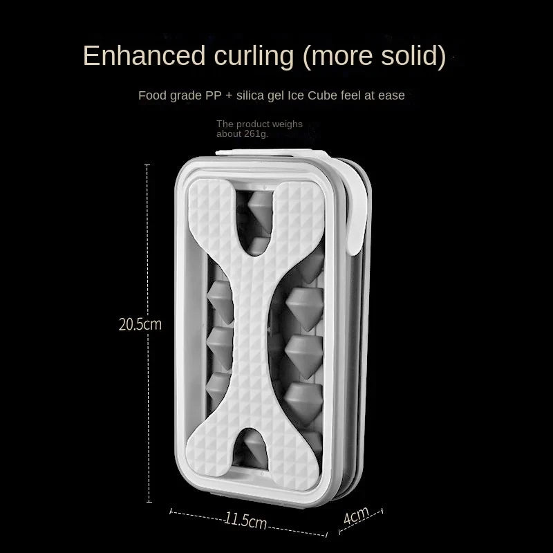 New Ice Cube mold Diamond Shape Ice Maker 18 Ice Cube Mold Foldable Ice Kettle Two-in-one Multi-function Ice Tub Mold