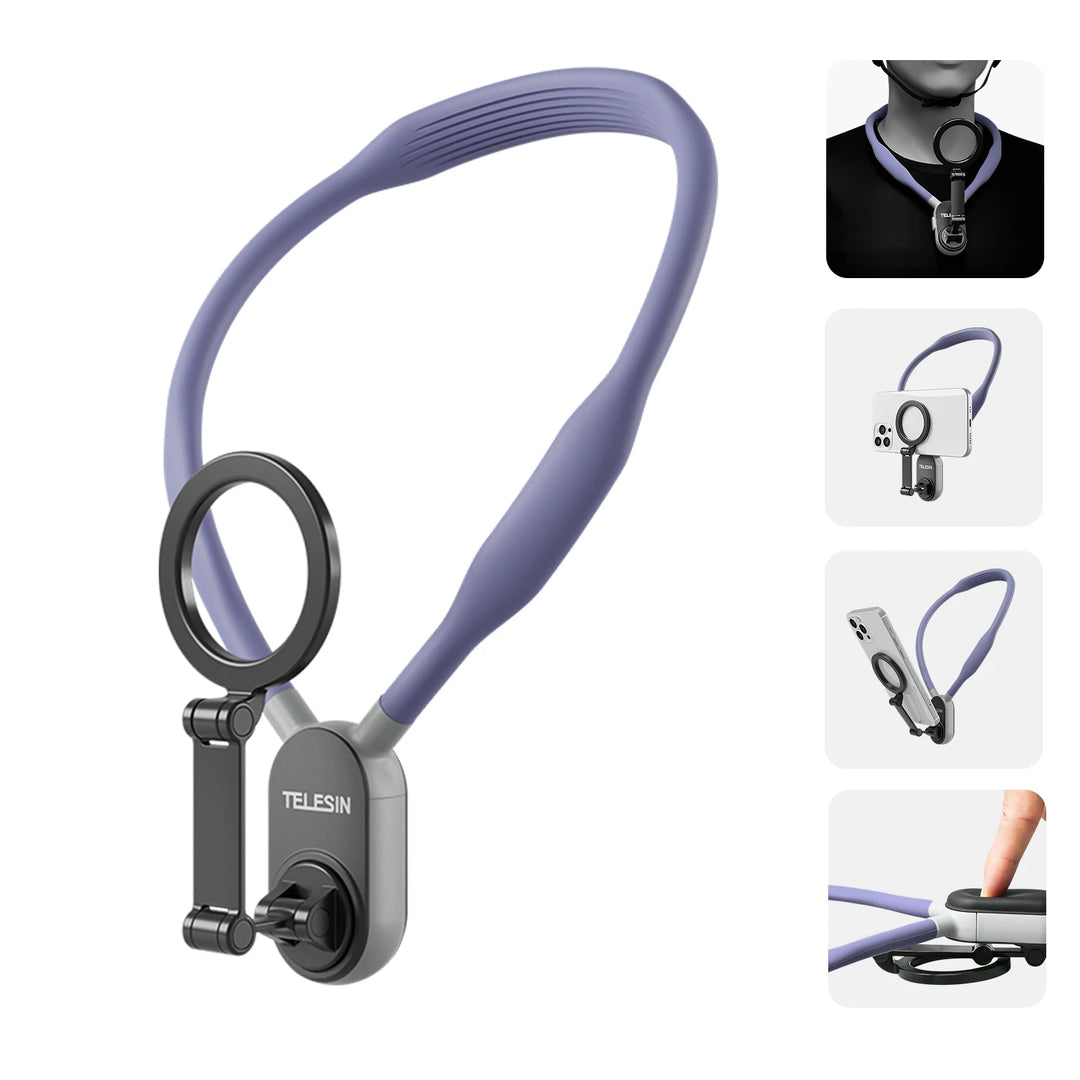 TELESIN MNM-001 ADAPTS To Mobile Phone Magnetic Neck Integrated Stand For First View Shooting Shock Absorption