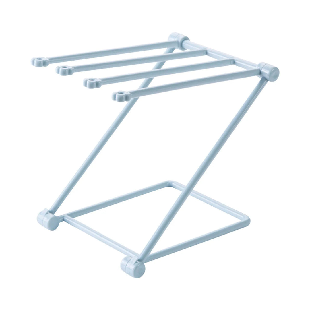 Countertop Dishcloth Drying Rack 4 Arms Folding Vertical Hand Towel Stand Dish Rag Storage Holder for Kitchen Washcloth Holder